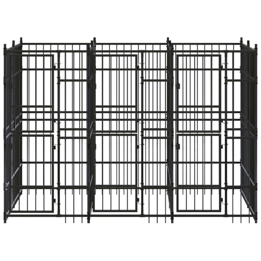 Hondenkennel 5,53 m² staal 288 x 192 x 200 cm Zonder luifel