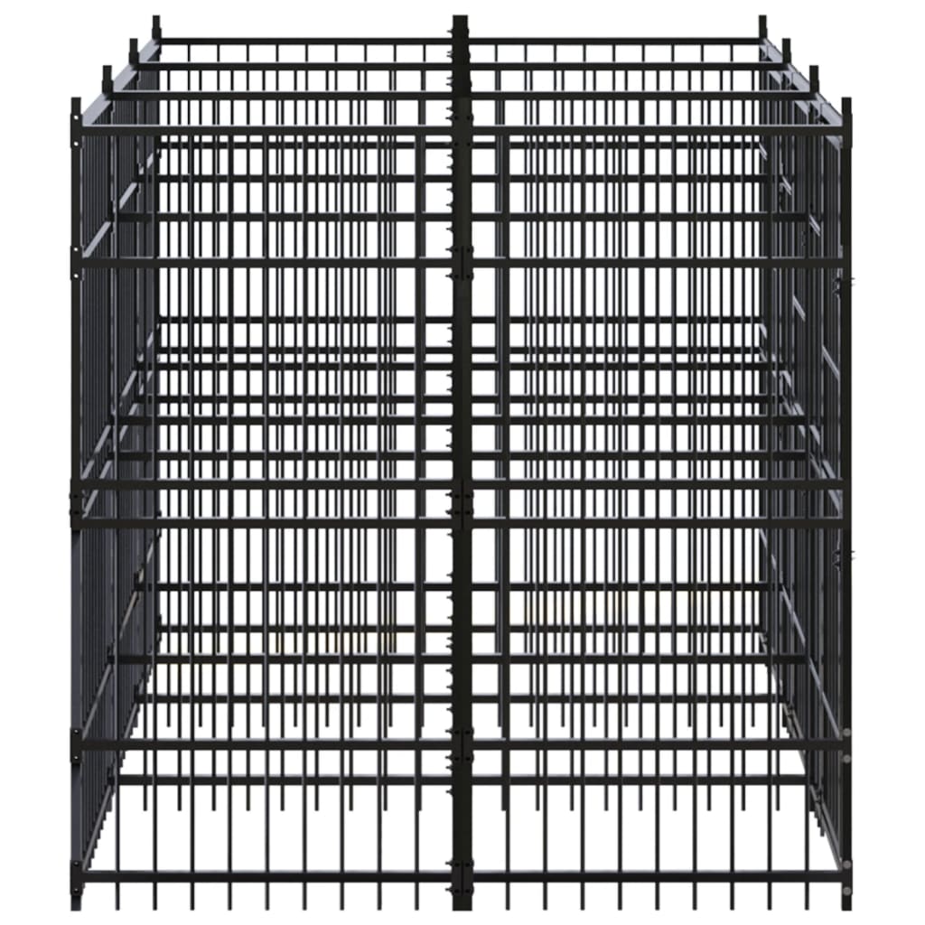 Hondenkennel 5,53 m² staal 288 x 192 x 200 cm Zonder luifel