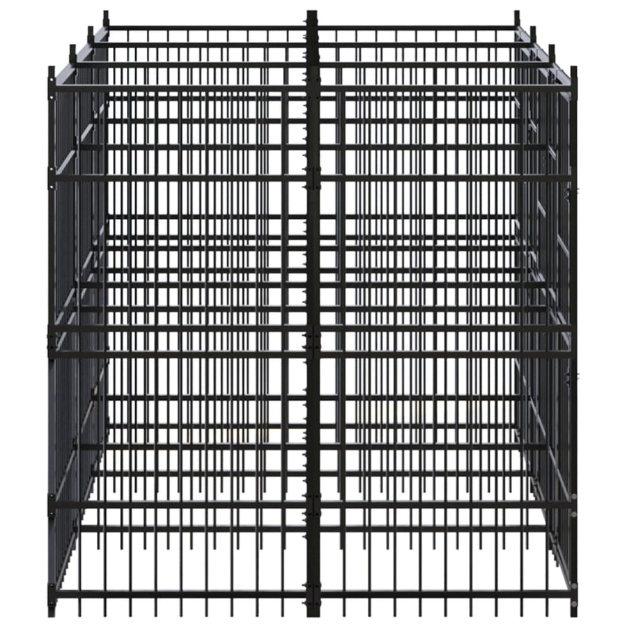 Hondenkennel 5,53 m² staal 288 x 192 x 200 cm Zonder luifel