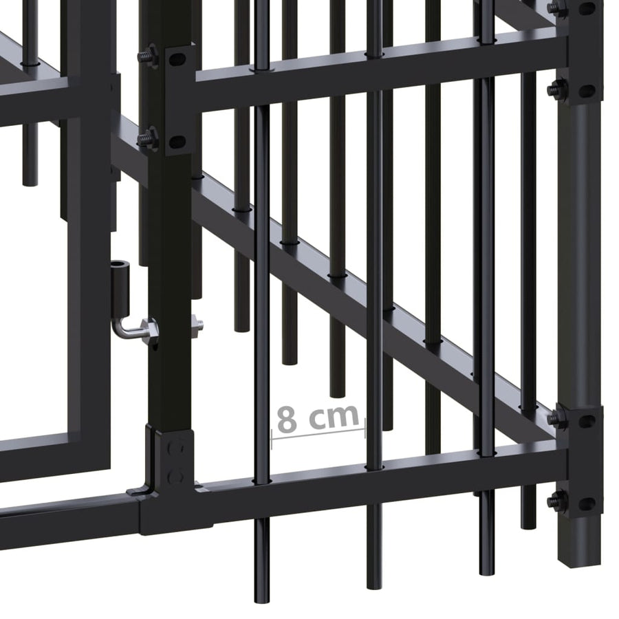 Hondenkennel 5,53 m² staal 288 x 192 x 200 cm Zonder luifel