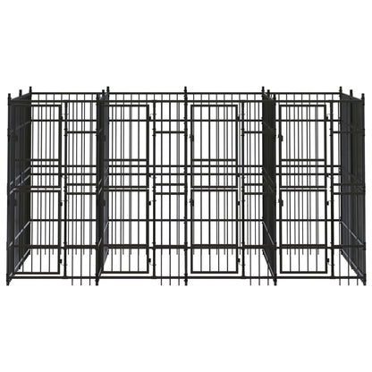 Hondenkennel 7,37 m² staal 384 x 192 x 200 cm Zonder luifel