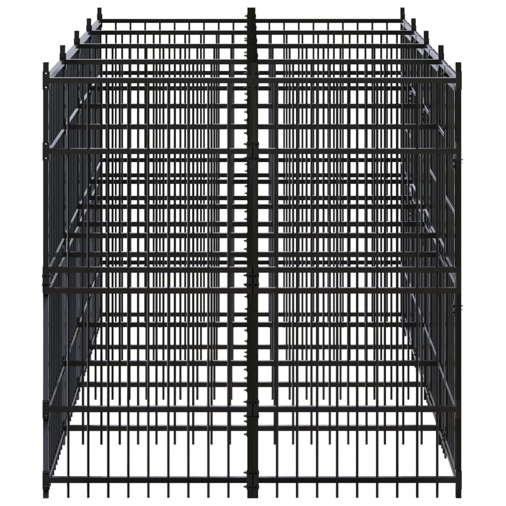 Hondenkennel 7,37 m² staal 384 x 192 x 200 cm Zonder luifel