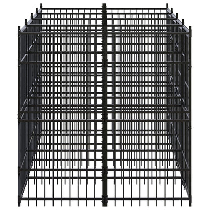 Hondenkennel 7,37 m² staal 384 x 192 x 200 cm Zonder luifel