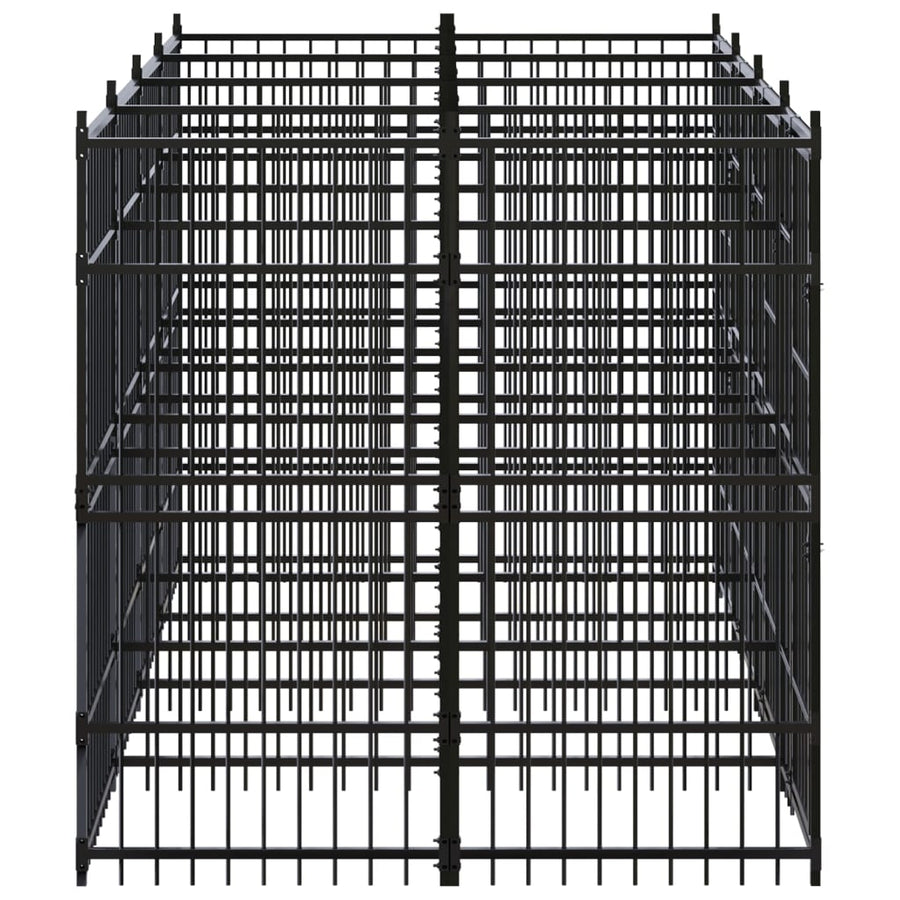 Hondenkennel 7,37 m² staal 384 x 192 x 200 cm Zonder luifel