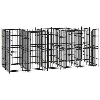 Hondenkennel 9,22 m² staal 480 x 192 x 200 cm Zonder luifel