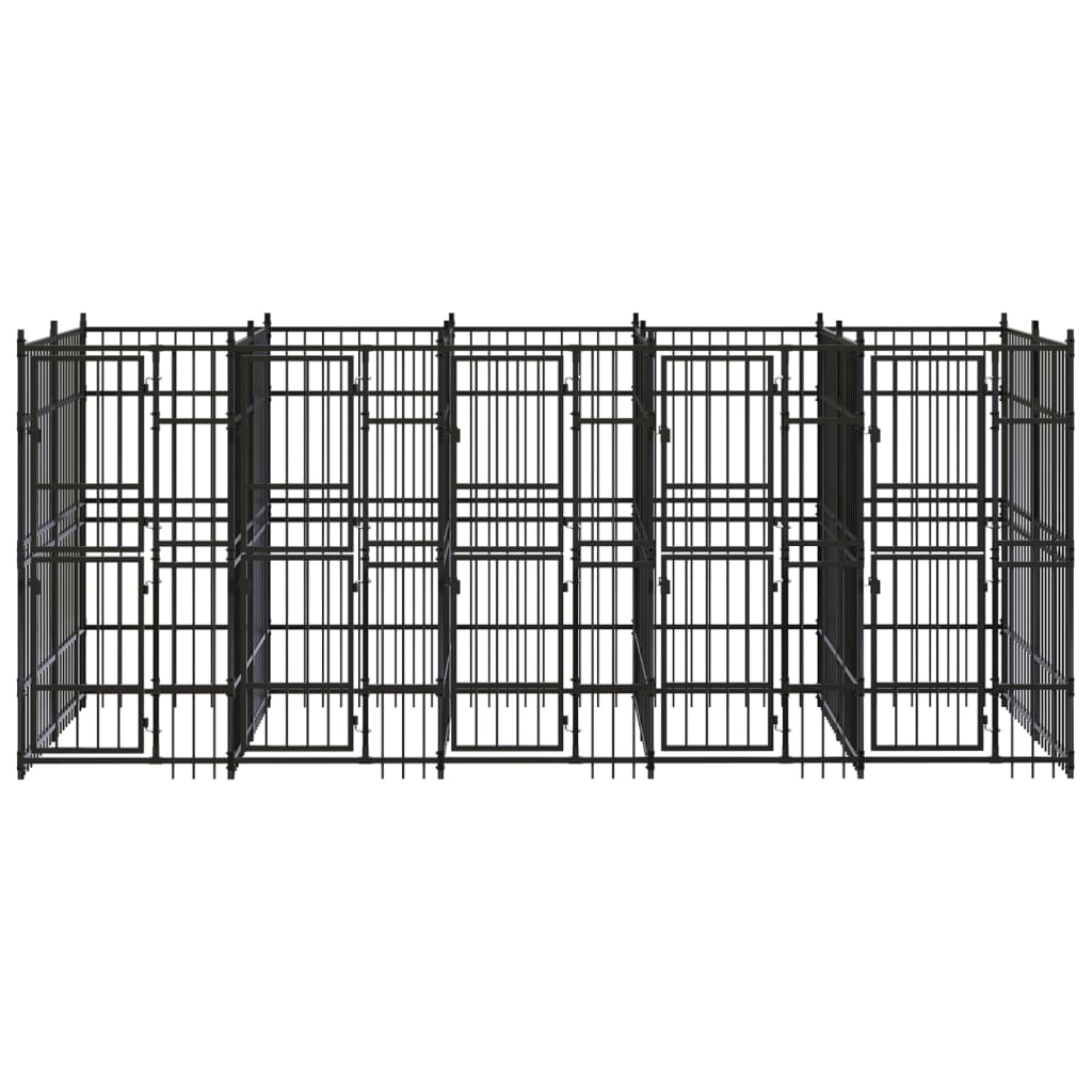Hondenkennel 9,22 m² staal 480 x 192 x 200 cm Zonder luifel
