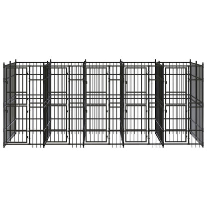 Hondenkennel 9,22 m² staal 480 x 192 x 200 cm Zonder luifel