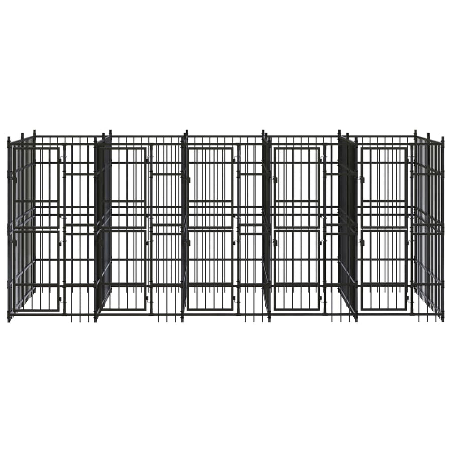 Hondenkennel 9,22 m² staal 480 x 192 x 200 cm Zonder luifel