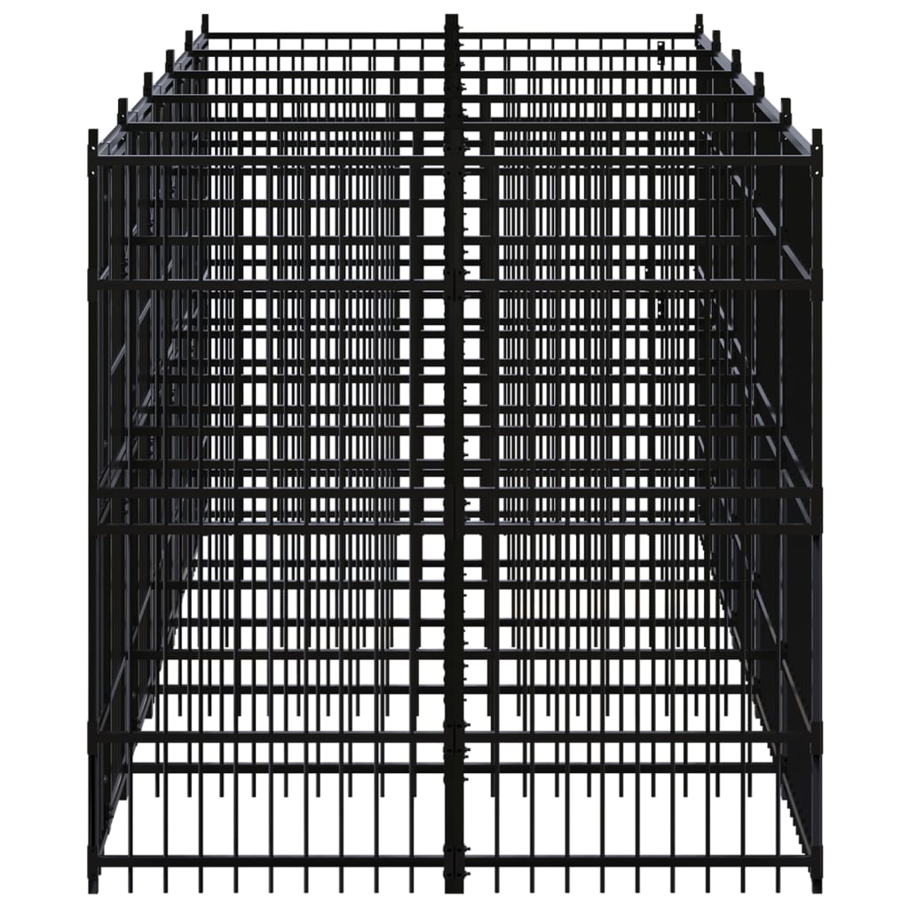 Hondenkennel 9,22 m² staal 480 x 192 x 200 cm Zonder luifel