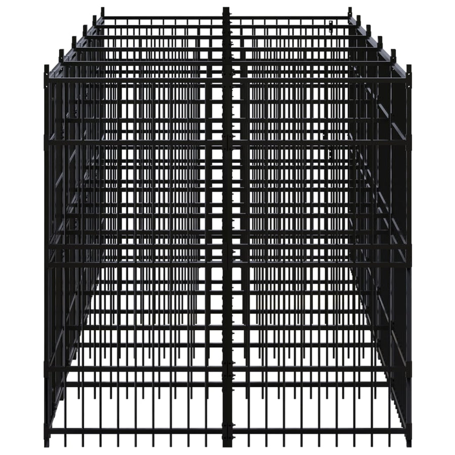 Hondenkennel 9,22 m² staal 480 x 192 x 200 cm Zonder luifel