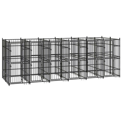 Hondenkennel 11,06 M² Staal 576 x 192 x 200 cm Zonder luifel