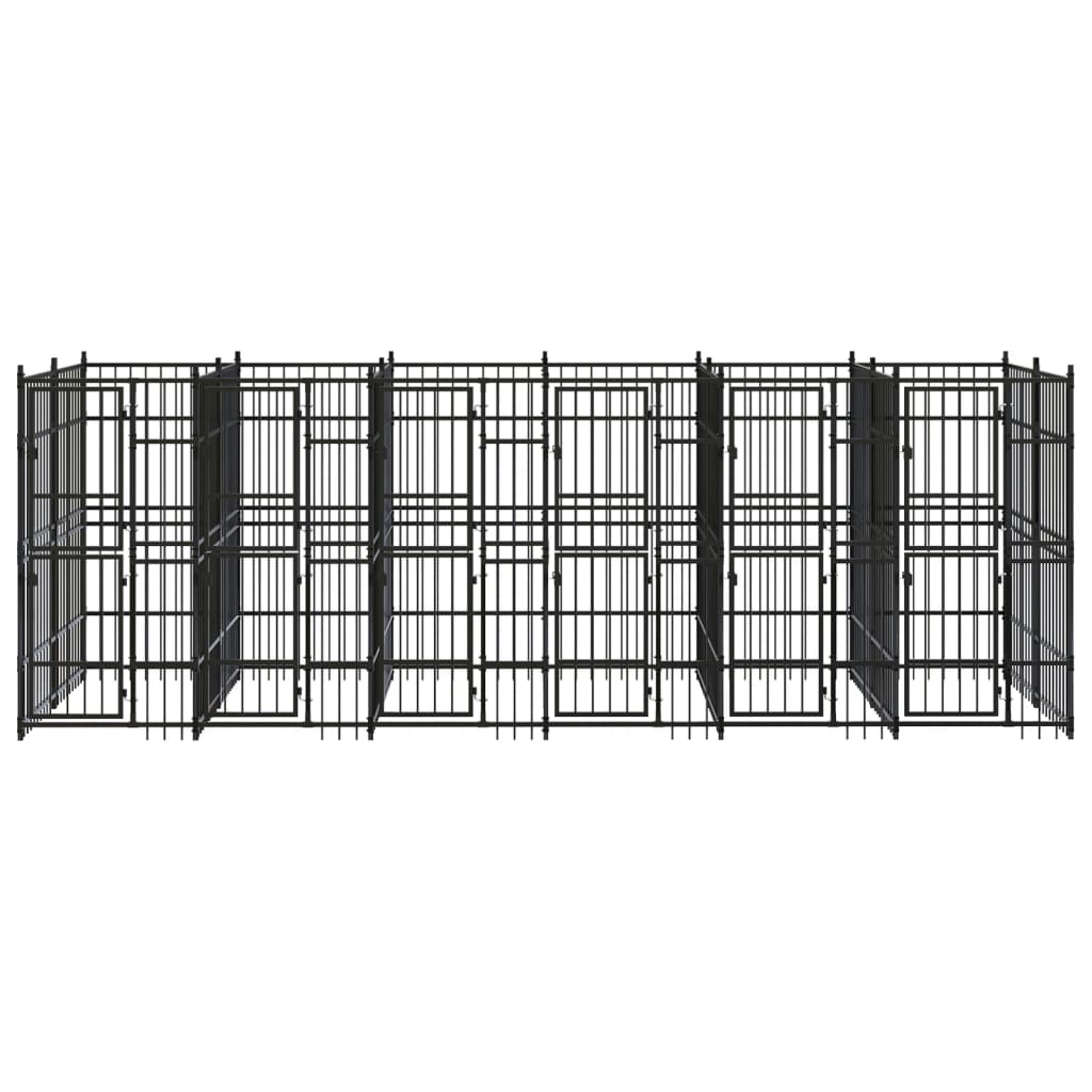 Hondenkennel 11,06 M² Staal 576 x 192 x 200 cm Zonder luifel