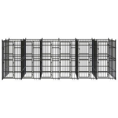 Hondenkennel 11,06 M² Staal 576 x 192 x 200 cm Zonder luifel