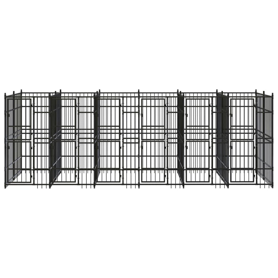 Hondenkennel 11,06 M² Staal 576 x 192 x 200 cm Zonder luifel