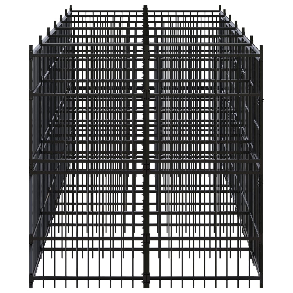 Hondenkennel 11,06 M² Staal 576 x 192 x 200 cm Zonder luifel