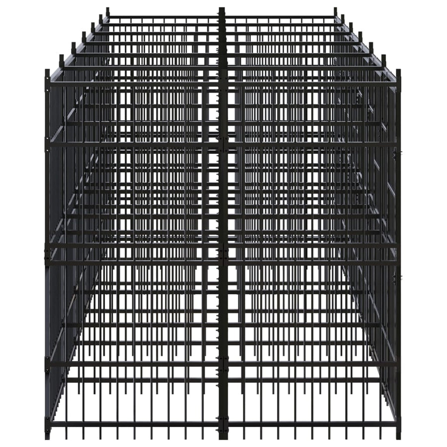 Hondenkennel 11,06 M² Staal 576 x 192 x 200 cm Zonder luifel