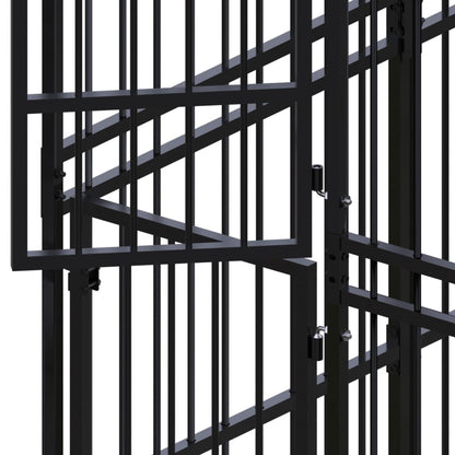 Hondenkennel 11,06 M² Staal 576 x 192 x 200 cm Zonder luifel