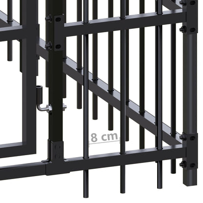 Hondenkennel 11,06 M² Staal 576 x 192 x 200 cm Zonder luifel
