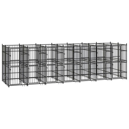 Hondenkennel 12,9 m² staal 672 x 192 x 200 cm Zonder luifel