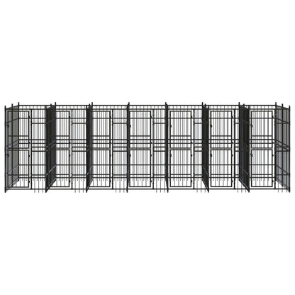 Hondenkennel 12,9 m² staal 672 x 192 x 200 cm Zonder luifel