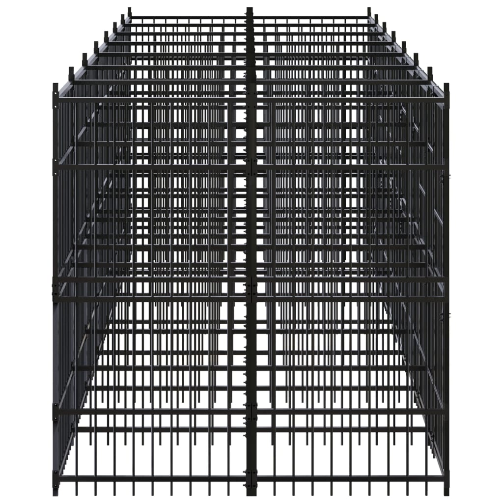Hondenkennel 12,9 m² staal 672 x 192 x 200 cm Zonder luifel