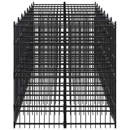 Hondenkennel 12,9 m² staal 672 x 192 x 200 cm Zonder luifel