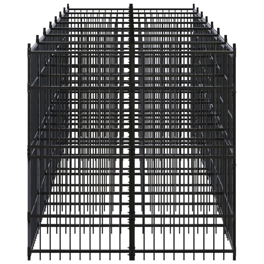 Hondenkennel 12,9 m² staal 672 x 192 x 200 cm Zonder luifel
