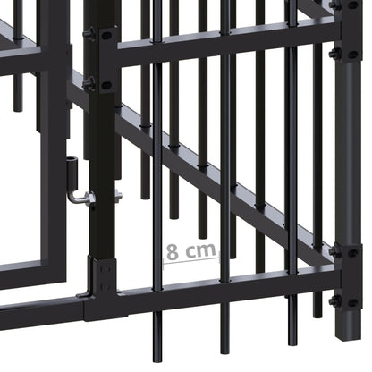 Hondenkennel 12,9 m² staal 672 x 192 x 200 cm Zonder luifel
