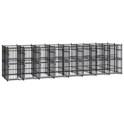 Hondenkennel 14,75 m² staal 768 x 192 x 200 cm Zonder luifel