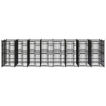 Hondenkennel 14,75 m² staal 768 x 192 x 200 cm Zonder luifel
