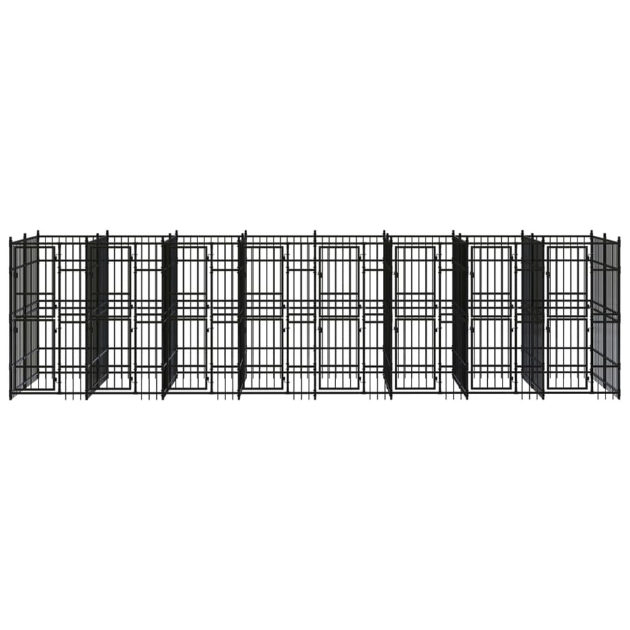 Hondenkennel 14,75 m² staal 768 x 192 x 200 cm Zonder luifel