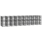 Hondenkennel 864x192x200 cm staal zwart