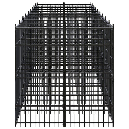 Hondenkennel 16,59 m² staal 864 x 192 x 200 cm Zonder luifel