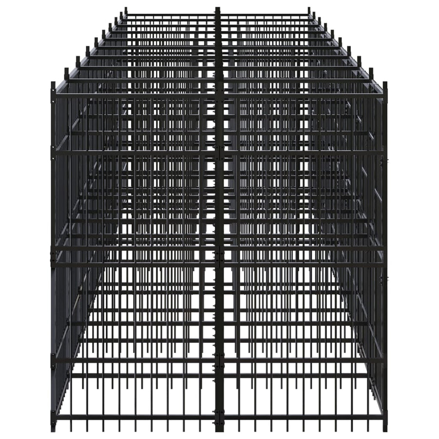 Hondenkennel 16,59 m² staal 864 x 192 x 200 cm Zonder luifel