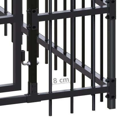 Hondenkennel 16,59 m² staal 864 x 192 x 200 cm Zonder luifel
