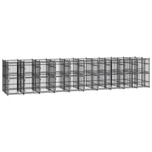 Hondenkennel 18,43 m² staal 960 x 192 x 200 cm Zonder luifel