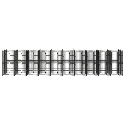 Hondenkennel 18,43 m² staal 960 x 192 x 200 cm Zonder luifel