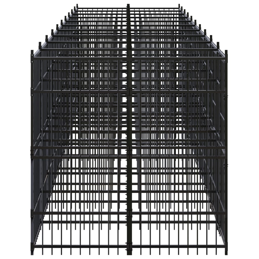 Hondenkennel 18,43 m² staal 960 x 192 x 200 cm Zonder luifel