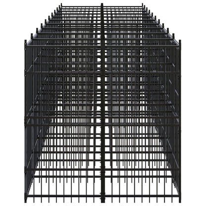 Hondenkennel 18,43 m² staal 960 x 192 x 200 cm Zonder luifel