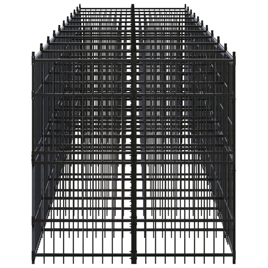 Hondenkennel 18,43 m² staal 960 x 192 x 200 cm Zonder luifel