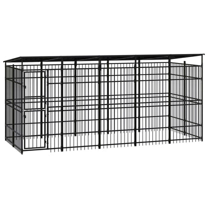Hondenkennel met dak 9,22 m² staal