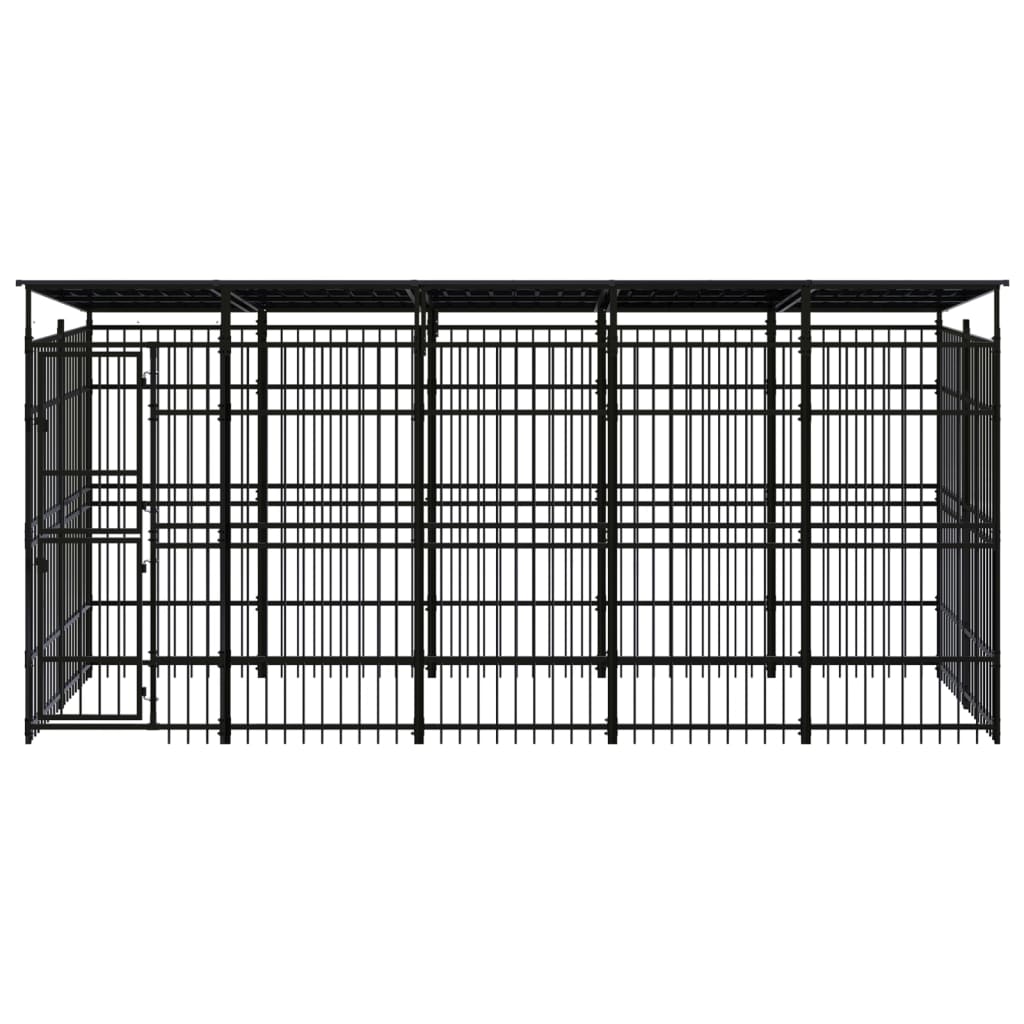 Hondenkennel met dak 9,22 m² staal