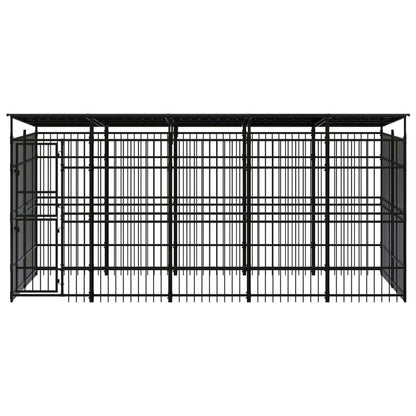 Hondenkennel met dak 9,22 m² staal