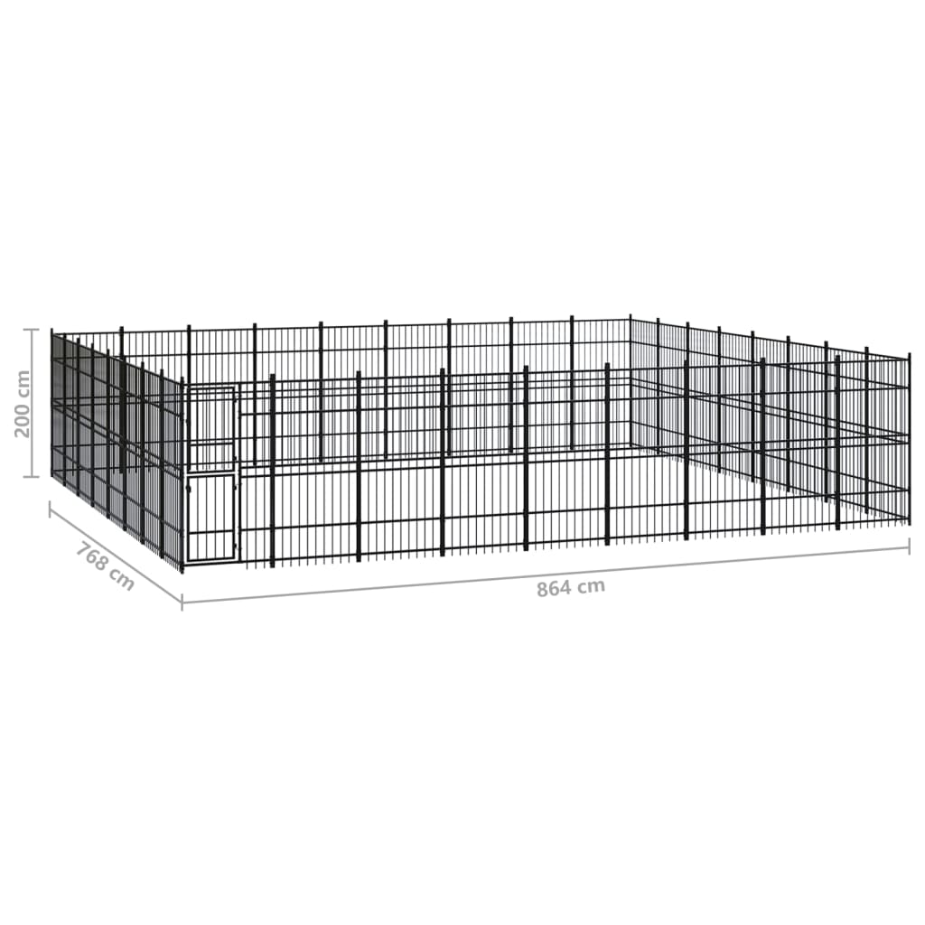 Hondenkennel 66,36 m² staal 864 x 768 x 200 cm