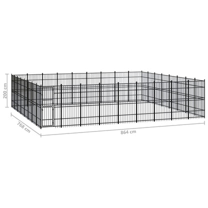 Hondenkennel 66,36 m² staal 864 x 768 x 200 cm