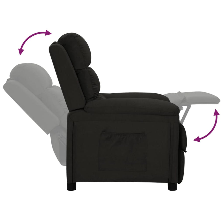 Fauteuil Verstelbaar Stof Zwart 1