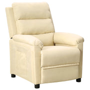 Fauteuil verstelbaar stof crèmekleurig 74x92x101.5 cm