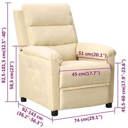Fauteuil Verstelbaar Stof Crèmekleurig