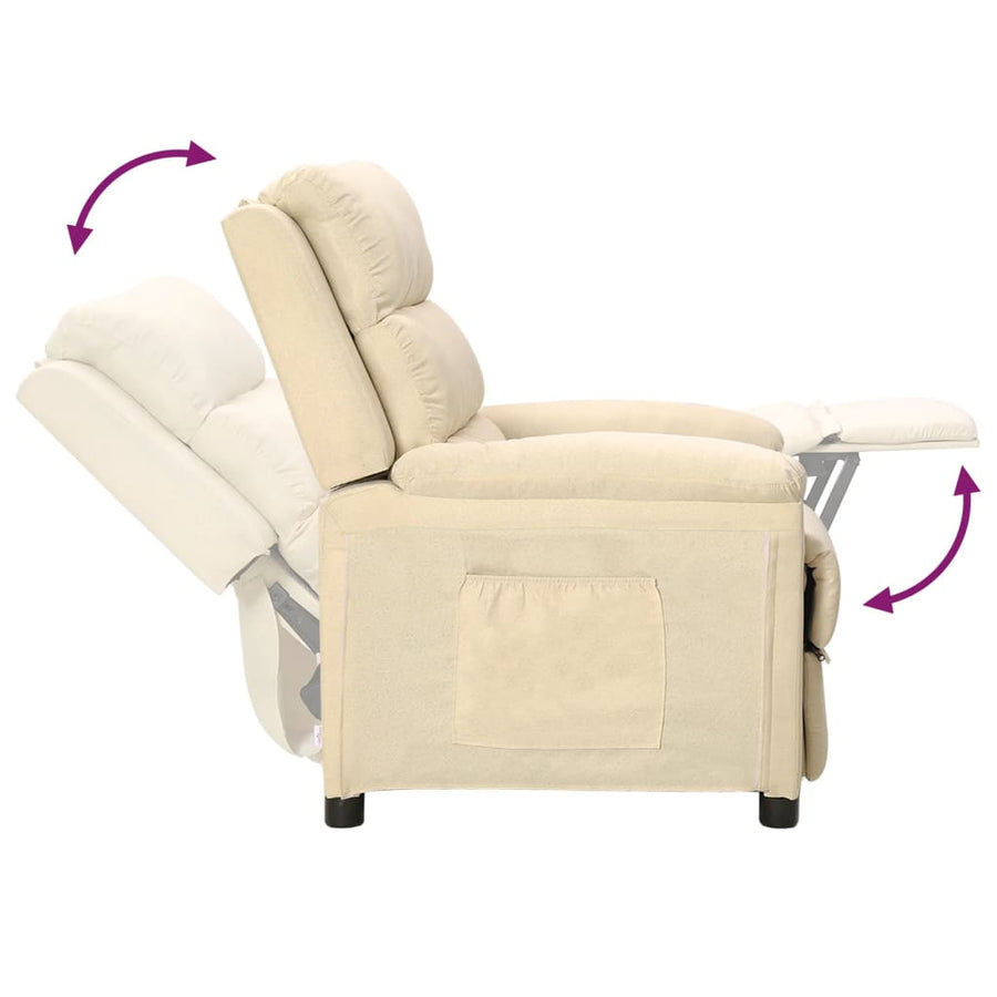 Fauteuil Verstelbaar Stof Crèmekleurig