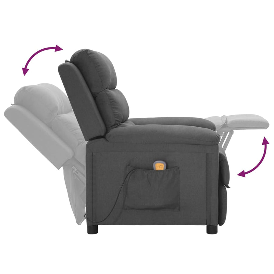 Massagestoel Stof Donkergrijs 1
